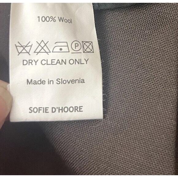 Sofie D’Hoore Brown 100% Wool Trouser Pants Straight Leg Sz 36 - Picture 7 of 7